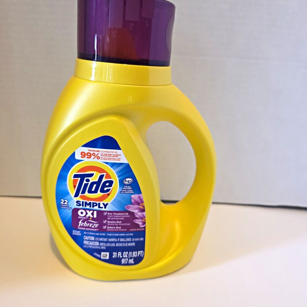 Tide Simply Oxi Liquid Laundry Detergent Sunny Breeze Scent 22 Loads 31 fl oz